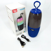 Портативна колонка TG644 5W з RGB підсвічуванням та ремінцем, музичні колонки для вулиці. Колір: синій. Зображення №7
