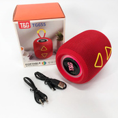 Портативна колонка TG655 5W з RGB підсвічуванням та ремінцем, бездротова колонка потужна. Колір: червоний. Зображення №4