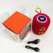 Портативна колонка TG655 5W з RGB підсвічуванням та ремінцем, бездротова колонка потужна. Колір: червоний. Зображення №5