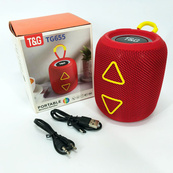 Портативна колонка TG655 5W з RGB підсвічуванням та ремінцем, бездротова колонка потужна. Колір: червоний. Зображення №11