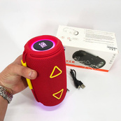 Bluetooth-колонка TG657 з RGB підсвічуванням 1500 mAh, бездротова колонка портативна потужна. Колір: червоний. Зображення №4