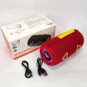 Bluetooth-колонка TG657 з RGB підсвічуванням 1500 mAh, бездротова колонка портативна потужна. Колір: червоний. Зображення №6