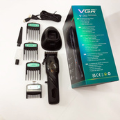 Машинка для стрижки волос VGR V-269 (профессиональная) с дисплеем и 4 насадками, окантовочная машинка. Изображение №5