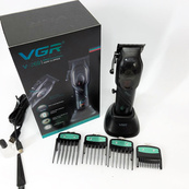Машинка для стрижки волос VGR V-269 (профессиональная) с дисплеем и 4 насадками, окантовочная машинка. Изображение №16