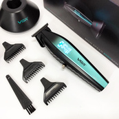 Машинка для стрижки волос с мощным мотором XPRO VGR V-992 GREEN с насадками 1-2-3 мм. Изображение №2