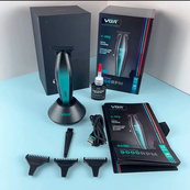 Машинка для стрижки волос с мощным мотором XPRO VGR V-992 GREEN с насадками 1-2-3 мм. Изображение №4