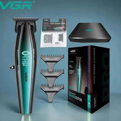 Машинка для стрижки волос с мощным мотором XPRO VGR V-992 GREEN с насадками 1-2-3 мм. Изображение №5