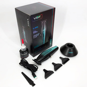 Машинка для стрижки волос с мощным мотором XPRO VGR V-992 GREEN с насадками 1-2-3 мм. Изображение №9