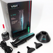 Машинка для стрижки волос с мощным мотором XPRO VGR V-992 GREEN с насадками 1-2-3 мм. Изображение №11