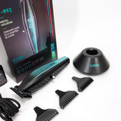 Машинка для стрижки волос с мощным мотором XPRO VGR V-992 GREEN с насадками 1-2-3 мм. Изображение №13