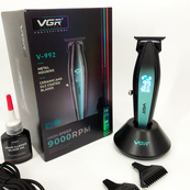 Машинка для стрижки волос с мощным мотором XPRO VGR V-992 GREEN с насадками 1-2-3 мм. Изображение №15