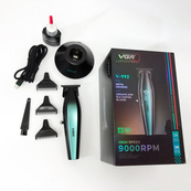 Машинка для стрижки волос с мощным мотором XPRO VGR V-992 GREEN с насадками 1-2-3 мм. Изображение №18