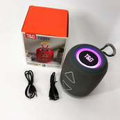 Портативна колонка TG655 5W з RGB підсвічуванням та ремінцем, Гучна блютуз колонка. Колір: сірий. Зображення №2