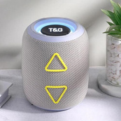 Портативна колонка TG655 5W з RGB підсвічуванням та ремінцем, Гучна блютуз колонка. Колір: сірий. Зображення №3