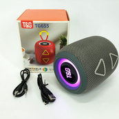 Портативна колонка TG655 5W з RGB підсвічуванням та ремінцем, Гучна блютуз колонка. Колір: сірий. Зображення №7