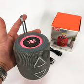 Портативна колонка TG655 5W з RGB підсвічуванням та ремінцем, Гучна блютуз колонка. Колір: сірий. Зображення №8