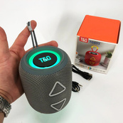 Портативна колонка TG655 5W з RGB підсвічуванням та ремінцем, Гучна блютуз колонка. Колір: сірий. Зображення №9