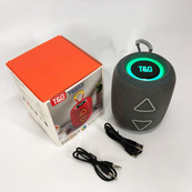 Портативна колонка TG655 5W з RGB підсвічуванням та ремінцем, Гучна блютуз колонка. Колір: сірий. Зображення №10