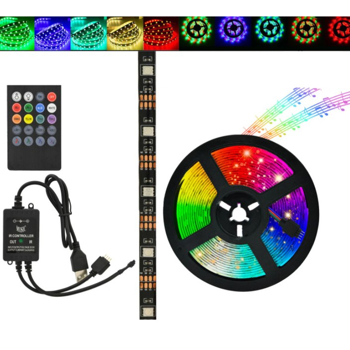 Світлодіодна стрічка SMD 5050 RGB LED 5 м IP65 з пультом та блоком живлення 220v, 5м, Стрічка світлодіодна 5050 Світлодіодна стрічка SMD 5050 RGB LED 5 м IP65 з пультом та блоком живлення 220v, 5м, Стрічка світлодіодна 5050
