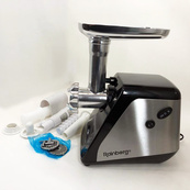 Мясорубка электрическая электромясорубка Rainberg RB-676 с соковыжималкой 3800W, мясорубка для томатов. Изображение №2