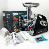 Мясорубка Rainberg RB-675 3800 Вт с соковыжималкой, мясорубка электрическая металл. Цвет: черный. Изображение №2 Мясорубка Rainberg RB-675 3800 Вт с соковыжималкой, мясорубка электрическая металл. Цвет: черный. Изображение №2