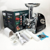 Мясорубка Rainberg RB-675 3800 Вт с соковыжималкой, мясорубка электрическая металл. Цвет: черный. Изображение №3 Мясорубка Rainberg RB-675 3800 Вт с соковыжималкой, мясорубка электрическая металл. Цвет: черный. Изображение №3