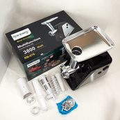 Мясорубка электрическая электромясорубка Rainberg RB-676 с соковыжималкой 3800W, мясорубка для томатов. Изображение №6