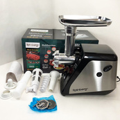 Мясорубка электрическая электромясорубка Rainberg RB-676 с соковыжималкой 3800W, мясорубка для томатов. Изображение №7