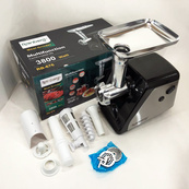 Мясорубка электрическая электромясорубка Rainberg RB-676 с соковыжималкой 3800W, мясорубка для томатов. Изображение №8