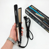 Выпрямитель-утюжок для волос Gemei GM-416. Цвет: черный. Изображение №3