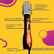 Фен Щітка Gemei Gm-4828 Браш Стайлер гребінець Для Брашинга, Фен щітка 3 в 1, Фен браш Gemei. Зображення №18