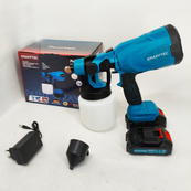 Краскопульт акумуляторний Krafftec 48V/2Ah 600Вт 800 мл фарборозпилювач портативний, 2 акумулятори. Зображення №2