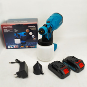 Краскопульт акумуляторний Krafftec 48V/2Ah 600Вт 800 мл фарборозпилювач портативний, 2 акумулятори. Зображення №4