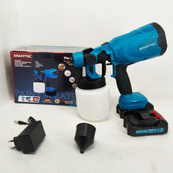 Краскопульт акумуляторний Krafftec 48V/2Ah 600Вт 800 мл фарборозпилювач портативний, 2 акумулятори. Зображення №7