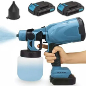 Краскопульт акумуляторний Krafftec 48V/2Ah 600Вт 800 мл фарборозпилювач портативний, 2 акумулятори. Зображення №8