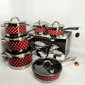 Набор посуды Edenberg EB-4056 12 предметов из нержавеющей стали с сотейником. Изображение №3