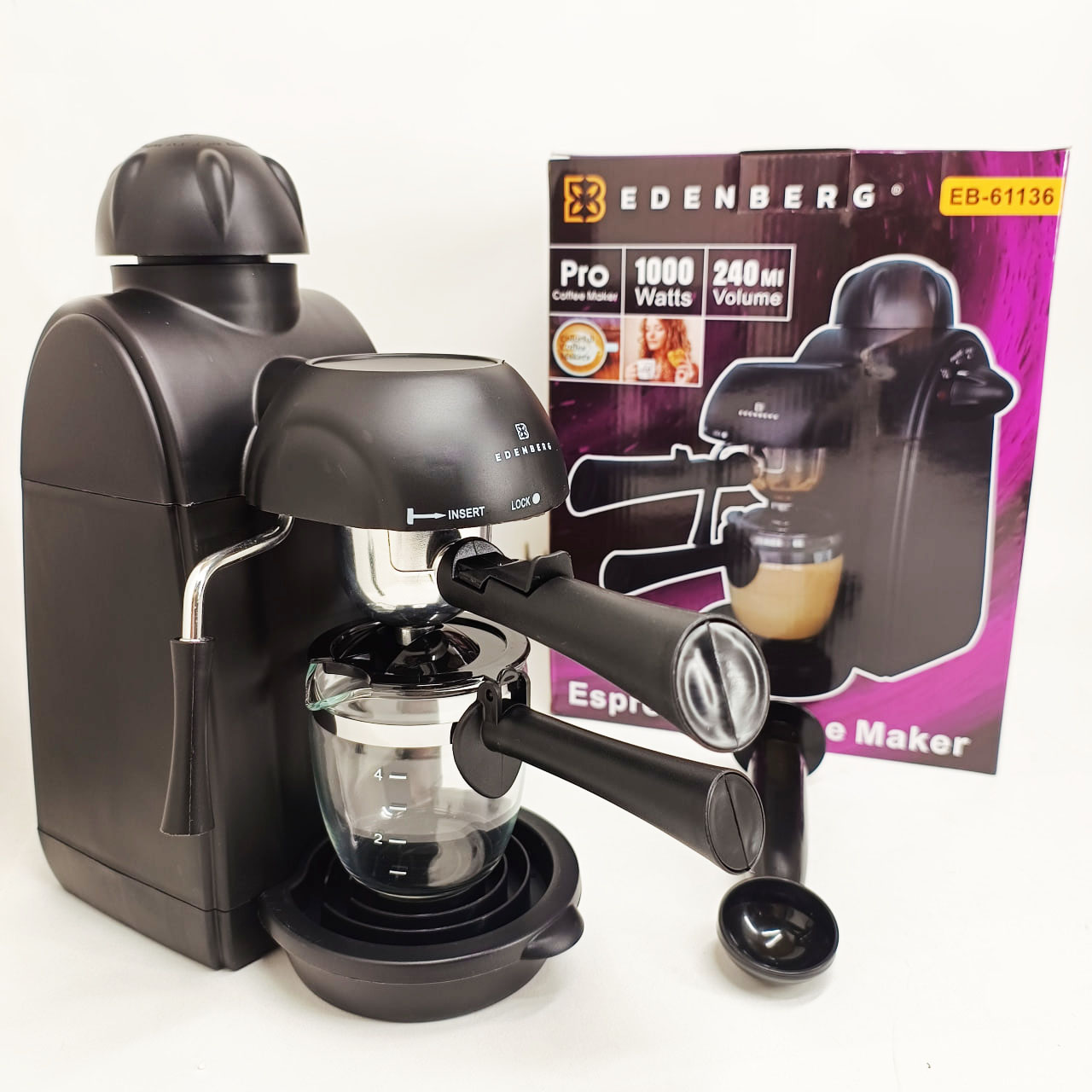 Эспрессо кофеварка Edenberg EB-61136 4 чашки 240мл Эспрессо кофеварка Edenberg EB-61136 4 чашки 240мл