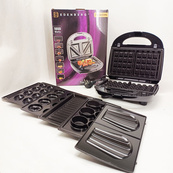 Бутербродница 7в1 Edenberg EB-64396 1000Вт с насадками для приготовления вафель пончиков орешков печенья. Изображение №2