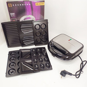 Бутербродница 7в1 Edenberg EB-64396 1000Вт с насадками для приготовления вафель пончиков орешков печенья. Изображение №3