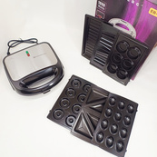 Бутербродница 7в1 Edenberg EB-64396 1000Вт с насадками для приготовления вафель пончиков орешков печенья. Изображение №4