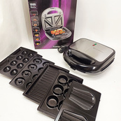 Бутербродница 7в1 Edenberg EB-64396 1000Вт с насадками для приготовления вафель пончиков орешков печенья. Изображение №9