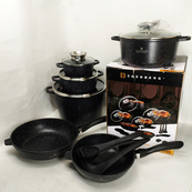 Набор кухонной посуды Edenberg EB-8182 с мраморным антипригарным покрытием 17 предметов. Изображение №3