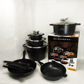 Набор кухонной посуды Edenberg EB-8182 с мраморным антипригарным покрытием 17 предметов. Изображение №5