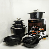 Набор кухонной посуды Edenberg EB-8182 с мраморным антипригарным покрытием 17 предметов. Изображение №8