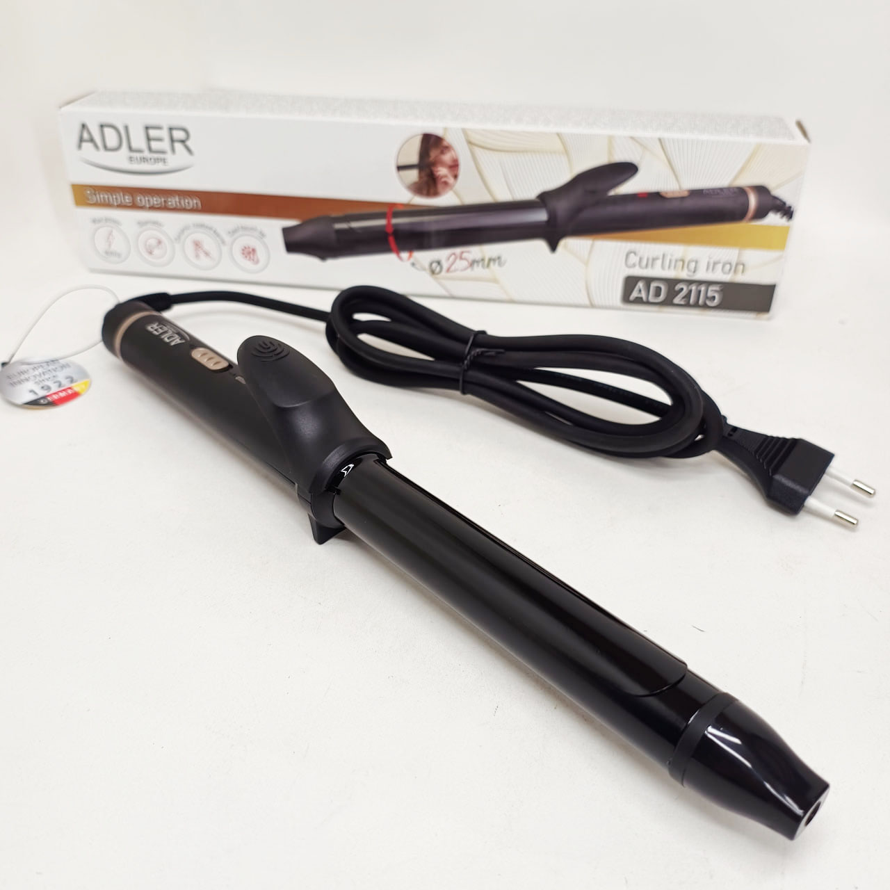 Плойка для завивки волос Adler AD 2115 Curly 100Вт с керамическим покрытием диаметр 25 мм Плойка для завивки волос Adler AD 2115 Curly 100Вт с керамическим покрытием диаметр 25 мм