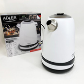 Чайник металевий Adler AD 1295w 1.7л 1850Вт електричний з терморегулятором 40-100 °С White. Зображення №7