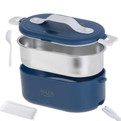 Ланч бокс з підігрівом електричний Adler AD 4505 Blue 55 Вт металевий для їжі з кришкою 0.8 л 220В. Зображення №2