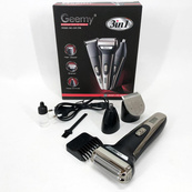 Тример універсальний GEMEI GM-598, бездротова електробритва, триммер для вусів. Колір: платиновий. Зображення №4