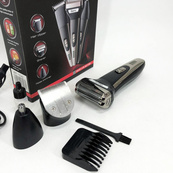 Тример універсальний GEMEI GM-598, бездротова електробритва, триммер для вусів. Колір: платиновий. Зображення №8