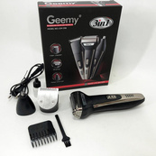 Тример універсальний GEMEI GM-598, бездротова електробритва, триммер для вусів. Колір: платиновий. Зображення №10